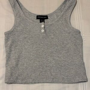 Streetwear Society Light Gray Ribbed Tank Top